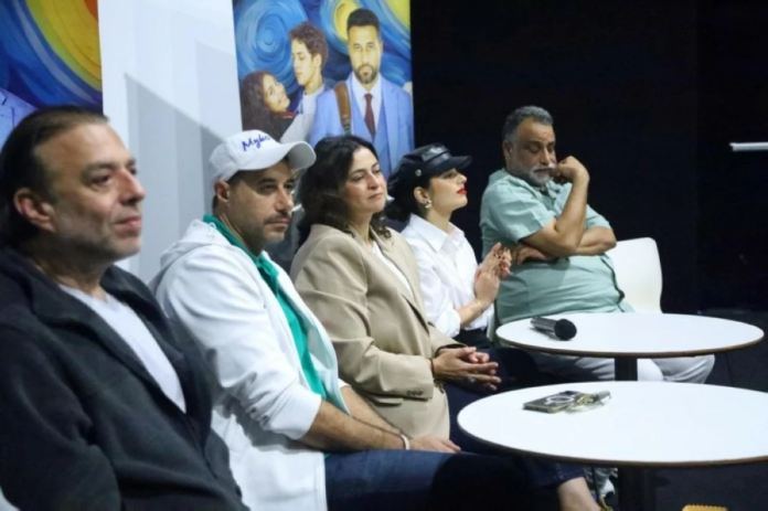 كواليس العرض الخاص لفيلم ولنا في الخيال حب بحضور السعدني ومايان