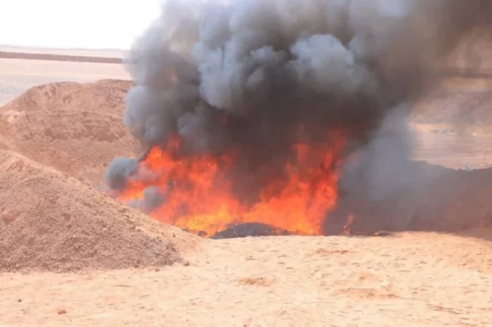 إحراق مخدرات وممنوعات بمنفذ الوديعة: حماية اليمن والمنطقة