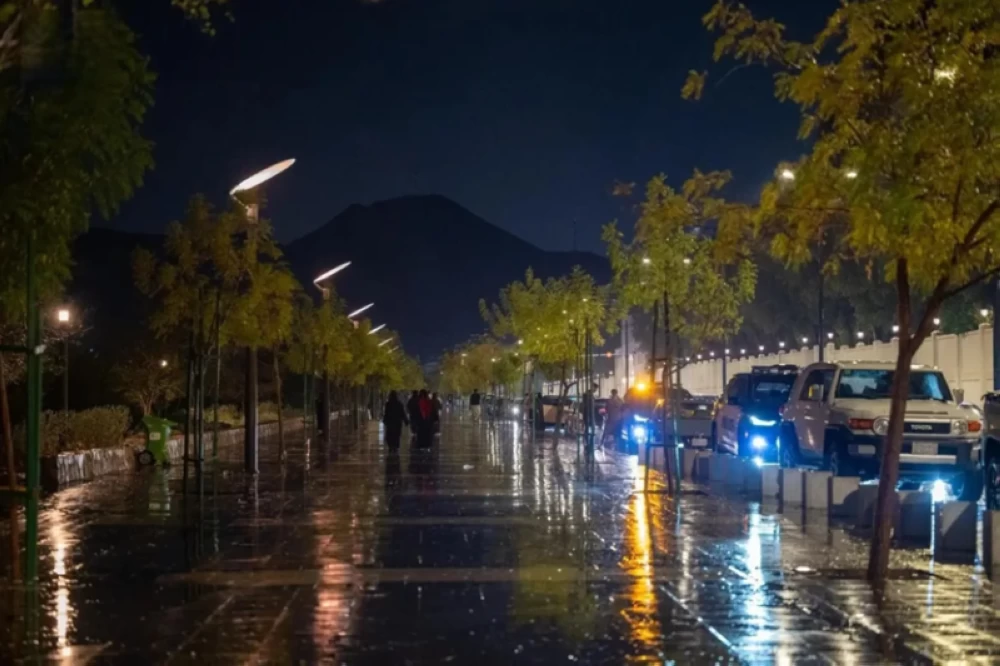 صورة توضيحية للأمطار في المنطقة الشرقية