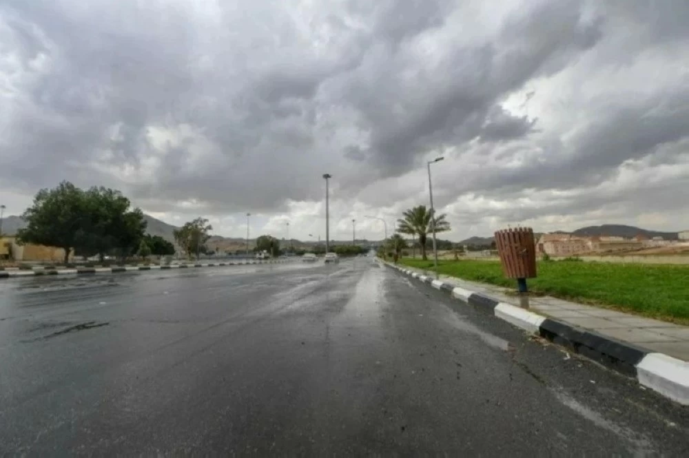 صورة توضيحية للأمطار في مكة