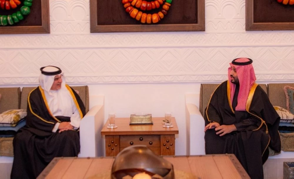 ولي العهد السعودي يستقبل ولي عهد البحرين