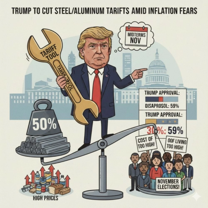 ترامب يدرس خفض رسوم الصلب والألومنيوم.. الأسباب والتداعيات