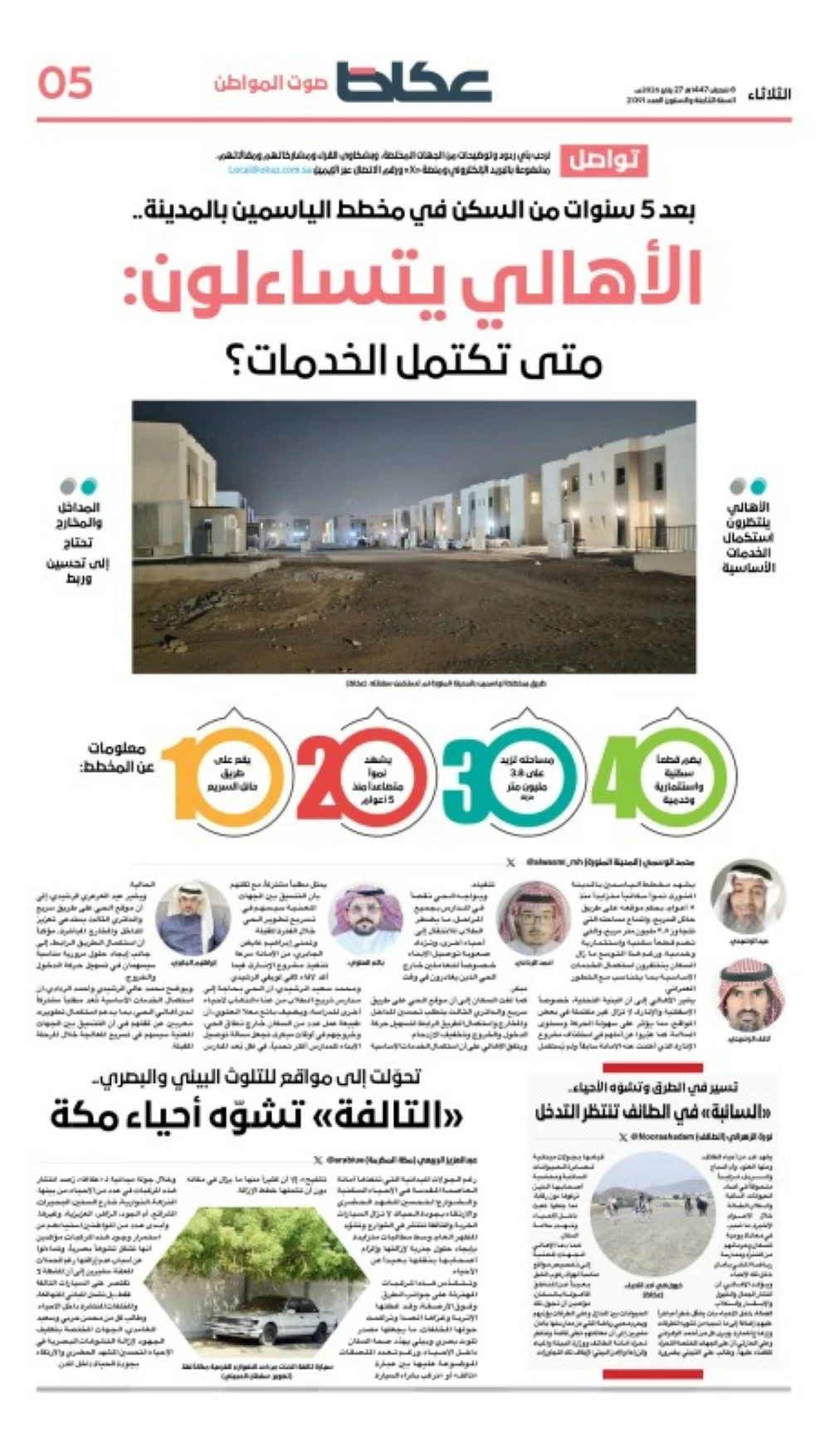 صورة لمشروع الصرف الصحي في حي الياسمين