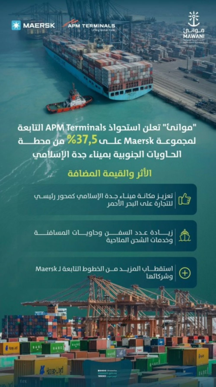 ميرسك تستحوذ على حصة بميناء جدة: تعزيز لوجستي سعودي