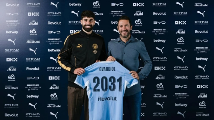 تمديد عقد غفارديول مع مانشستر سيتي رسمياً حتى 2031