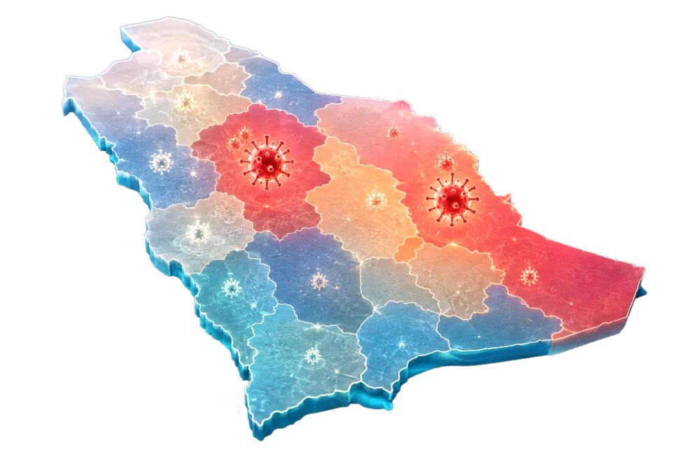 خريطة إصابات كورونا في السعودية: 3 مناطق تتصدر المشهد